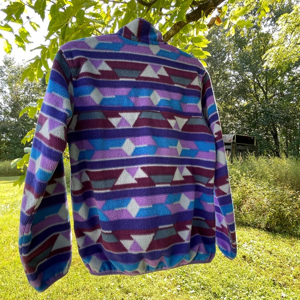 Patagonia Synchilla Snap-T Purple Aztec Pullover W-Small Pre-Owned - Picture 6 of 6